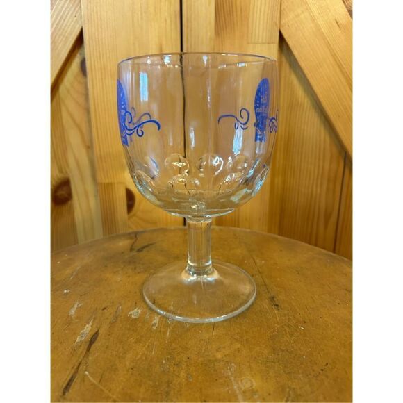 Vintage Pabst Blue Ribbon Glass Beer Thumbprint Schooner Goblet Mug Stein (8138) - Picture 4 of 6